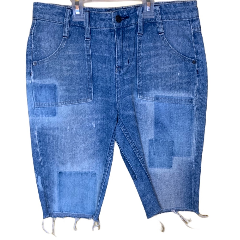 Free People Cut Off Knee Length Denim Shorts 27